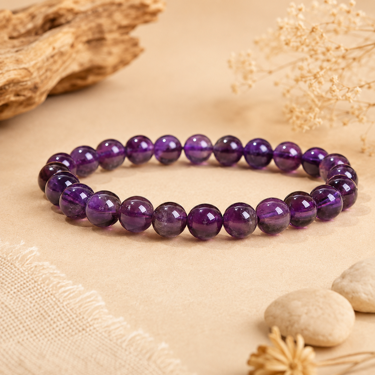 Amethyst Bead Bracelet