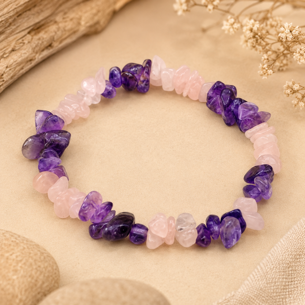 Amethyst Rose Quartz Bracelet
