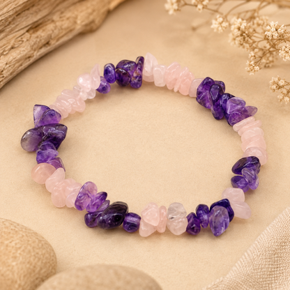 Amethyst Rose Quartz Bracelet