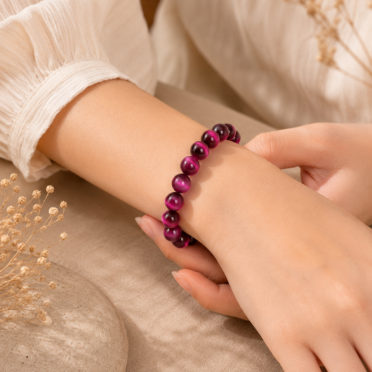 Pink Tiger Eye Bracelet
