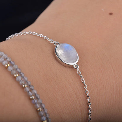 Silver Moonstone Bracelet