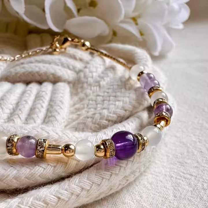 14k Gold Amethyst Bracelet