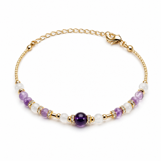 14k Gold Amethyst Bracelet