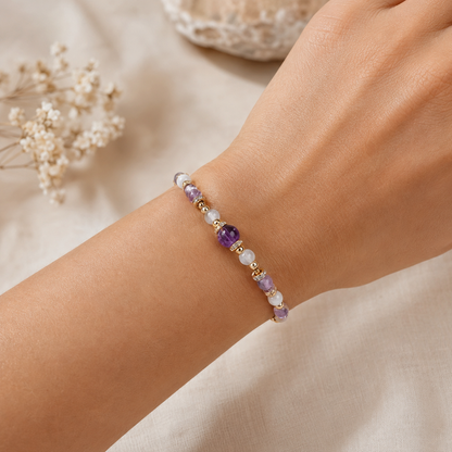 14k Gold Amethyst Bracelet