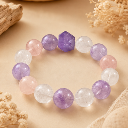 Rose Quartz and Amethyst Bracelet